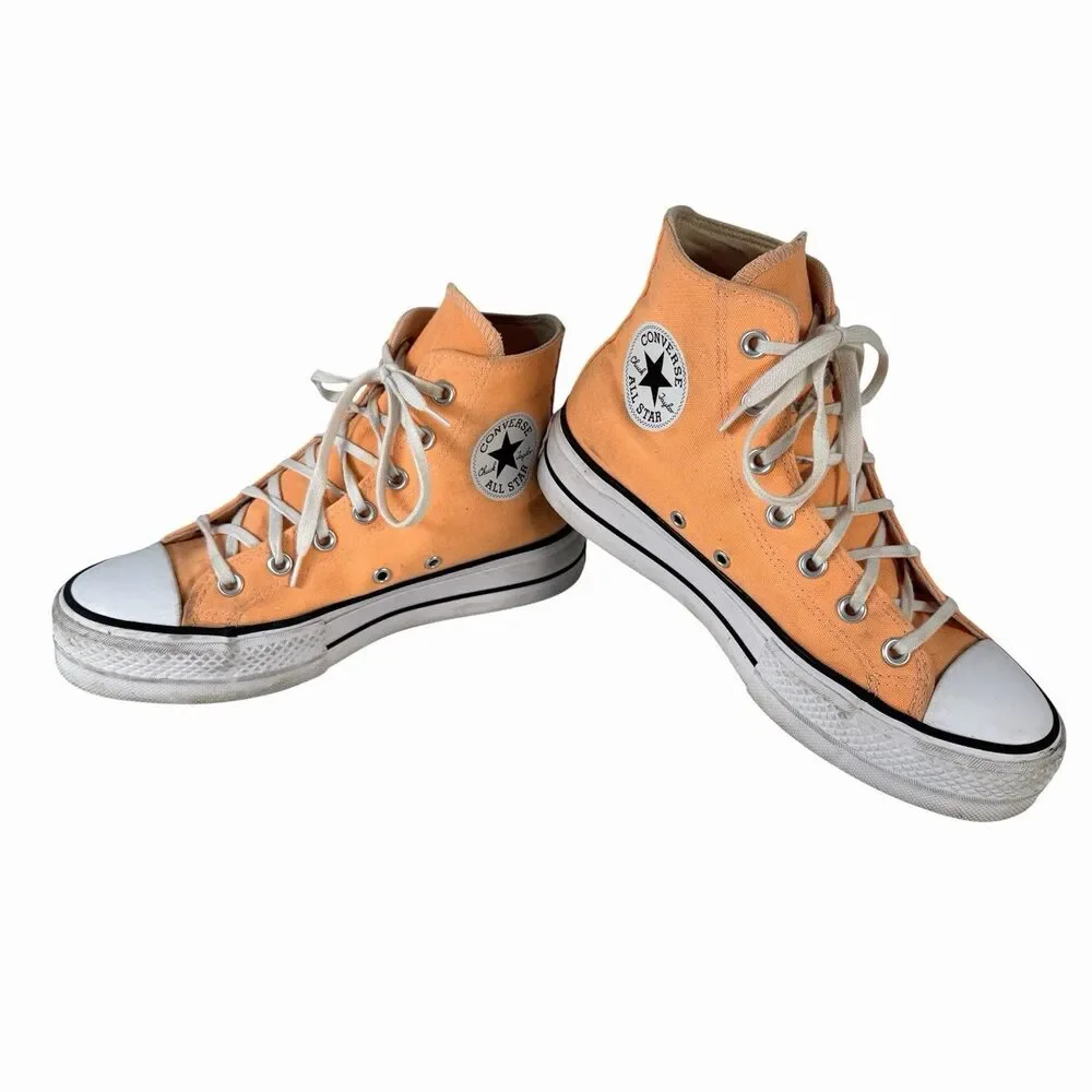 Converse Chuck Taylor All Star Lift Hi Platform Peach Beam Orange Womens 8